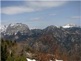 Casera Slenza (planina Slemenca) Mone Cavalo,Malvuerich in zadaj Gartnerkofl