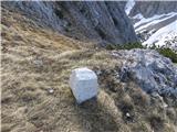 Planina Korošica po lovski,Košutica od Hajnževoga sedla do koče na starem Ljubelju Po celotnem grebenu so mejni kamni.