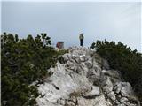 Nad Veliko planino je vrh Gradišče z žigom in vpisno knjigo-njvišlji vrh Velike planine-1666m.