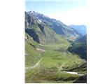 Stettiner hutte (Rifugio Petrarca) - Grafspitze (3147) Pogled na dolino Pfeldertal