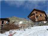 Stettiner hutte (Rifugio Petrarca) - Grafspitze (3147) Snežni plaz letošnje zime  s Hohe Wilde je povzročil osupljivo razdejanje Stettiner hutte