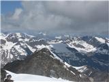 V sredini Watzespitze 3533m III-IV st. pl. in desno Verpeilspitze 3423m insert II pl.
