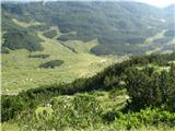 Pogled na planino že precej nad planino.