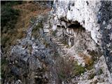 Zavetišče Igor Crasso Pot po stopnicah tik nad slapom