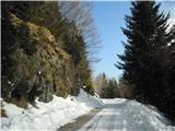 snežena cesta proti Črnivcu
