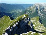 Grebensko prečenje Loške stene V lažjem dale nad Vrhom Male Krnice