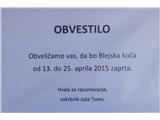 do 25.4. bo koča zaprta