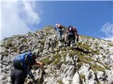 Monte Tinisa ( Monte Pascul ) - 2120m Iz zadnje škrbine strmo navzgor...brez varoval