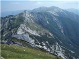 pogled z vrha spredaj Šija, zadaj desno Rodica