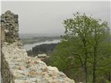 Čreta  pogled z obzidja na Žovneško, menda tudi Braslovško jezero