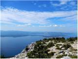 pogled navzdol na otok Hvar, hvarski kanal in na zaliv Stari Grad