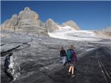 Hoher Dachstein ratrakirana pot čez ledenik Hallstatter