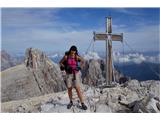 Sextenski Dolomiti - pot *Dolomiti senza confini* Na vrhu. Razen izjemne višine vse skupaj ni preveč navdušujoče
