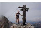 Sextenski Dolomiti - pot *Dolomiti senza confini* Na vrhu Sextener Rotwanda. Ni čisto enostavno, težko pa spet ne