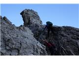 Lienški Dolomiti - gore nad kočo Karlsbader Hütte V zaključnem delu ferate