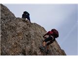 Lienški Dolomiti - gore nad kočo Karlsbader Hütte Spust iz  Egger Turma