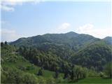 Sv.Ožbolt 859m (prečenje Polhograjskih Dolomitov) Tu vodi grebenska pot na Tošč čez Sv.Jedert