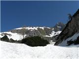 Sleme (Ablanca) 2004 m Jezerca globoko v snegu,zadaj M,Draški vrh 