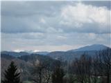 Koreno nad Horjulom 729m Pogled na greben bohinjskih gora,desno skoraj kopen Blegoš