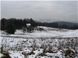 V sredini Rašica,desno gozdnata Velika Trata 518m