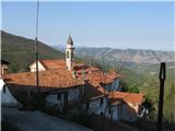 Mte.Giarolo 1473m Volpara s cerkvijo,dolina daleč spodaj