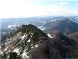 Greben Polh.Grmade,desno spodaj Sv.Uršula 700m