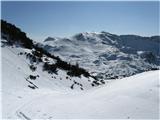 Vzpenjaje naprej,desno v daljavi špica Vrh Korena 1999m