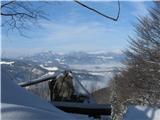 Gontarska planina, Veliki Babnik in Tošč Na iglah počivališče na robu pa lep razgled