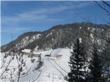 Gontarska planina, Veliki Babnik in Tošč Kmetija,zadaj Vel.Babnik 905m