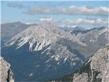 Cresta di Enghe (kota 2365) levo Crode dei Longerin in desno Cima Palombina, zadaj Visoke Ture