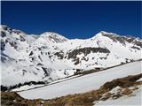 Romatenspitze, 2696 m Pogled s poti na škrbino Feldseescharte...levo Feldseekopf, desno Vorderer Geißlkopf