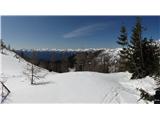 Razgled s Plesišča na venec Bohinjskih gora