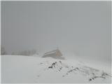 Planina Dovška Rožca ovita v gosto meglo...