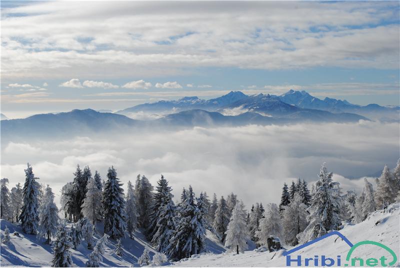 Pogled na Kamniško-Savinjske alpe