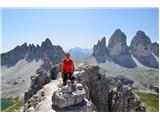 Jest na Torre di Toblin-u, v ozadju Tre Cime in Monte Paterno