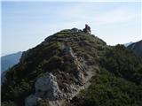 Kališče - Bašeljski vrh-Mali Grintovec-Srednji vrh dva že pre mano