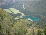 pogled na zgornje Belopeško jezero