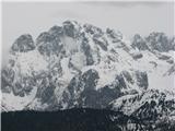 Monte Talm 1728 m Monte Coglians na drugi strani doline