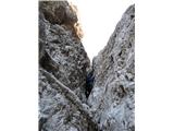 Monte Duranno tipično plezanjena Duranno - večinoma kamin