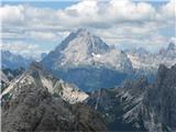 Monte Cadin (2313 m) in Cime Postegae (2358 m) tudi Antelao je blizu