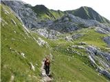 Cima di Mezzo - Keller Warte (2713 m) zeleni travnati pomoli pod Cogliansom