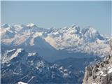 skupina Cogliansa z Dolomiti v ozadju, tudi tja še pojdem to zimo