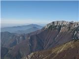 razgledi proti zahodu, planina Kuk, desno zadaj Krn