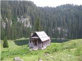 Pogled na jezero na planini Pri jezeru