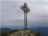 Vrh Pristovskega  Storžiča in znameniti križ.