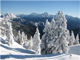 Monte Madrizze in Auernig v ozadju zahodne Julijske Alpe, Viš-Montaž