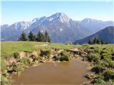 Mali Javornik (1685 m) Razgled z vrha, zadaj Kamniško Savinjske Alpe.