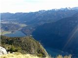 Pogled na Bohinjsko jezero z vrha Pršivca