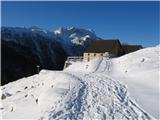 planina oz. Cas. Larice, zadaj Žrd