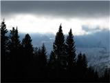 Škrbina nad Tratico (2274m) - Forca de lis Sieris  proti Kaninu